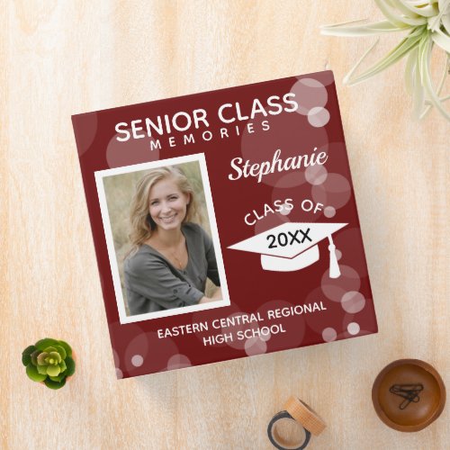 Modern Bubbles Senior Class Graduation Memory Book 3 Ring Binder