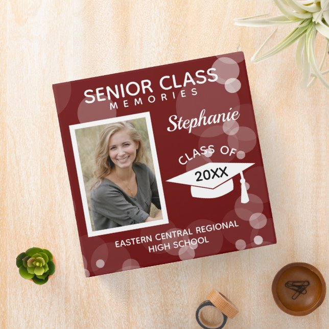 Modern Bubbles Senior Class Graduation Memory Book 3 Ring Binder (In Situ)