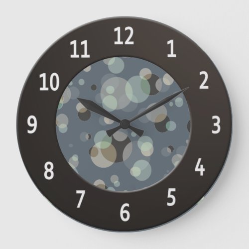Modern Bubbles with White Digits Circle Large Clock