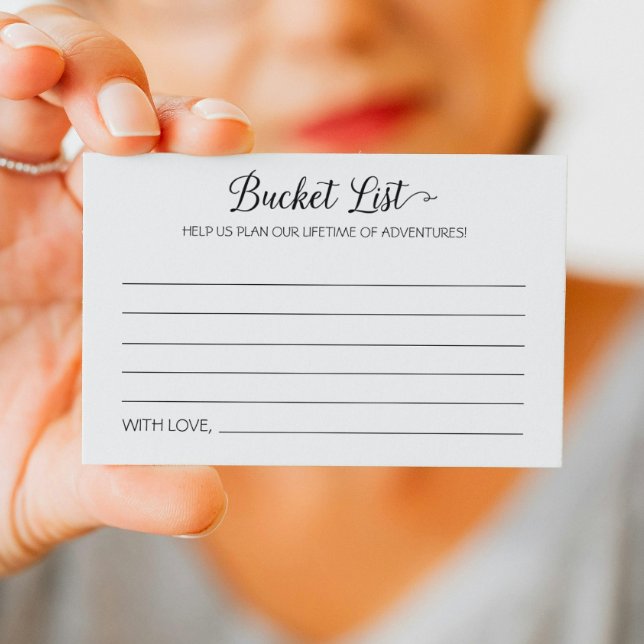 Modern Bucket List Lifetime of Adventures Wedding Advice Card (Creator Uploaded)
