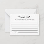 Modern Bucket List Lifetime of Adventures Wedding Advice Card<br><div class="desc">These charming bucket list cards will be a perfect alternative to a traditional wedding guest book. You'll have all your guests talking about the best ideas for you to visit or do in your life together as a married couple!</div>
