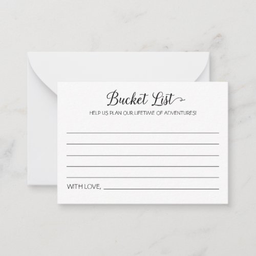 Modern Bucket List Lifetime of Adventures Wedding Advice Card