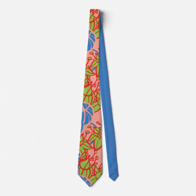 Modern Bud & Flower Bold Pattern Neck Tie (Front)