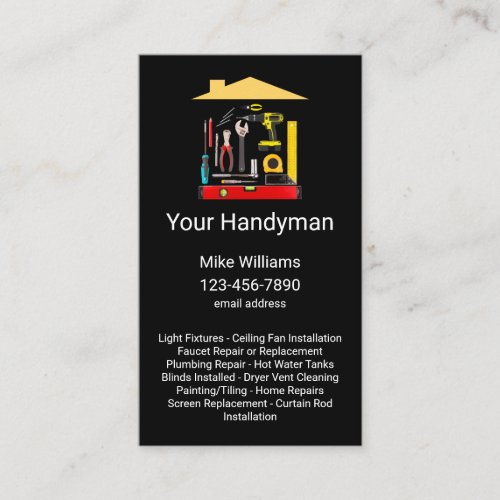 Modern Budget Handyman Business Cards