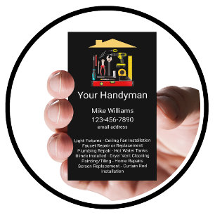 Modern Budget Handyman Business Cards