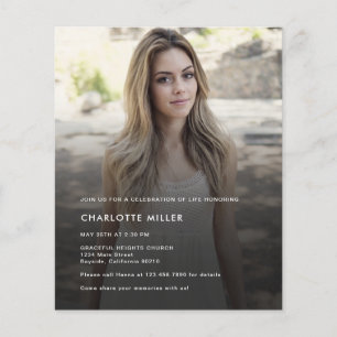 Modern Budget Photo Celebration Of Life Invitation