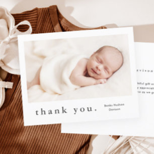 Modern Budget Photo Collage Baby Thank You Card