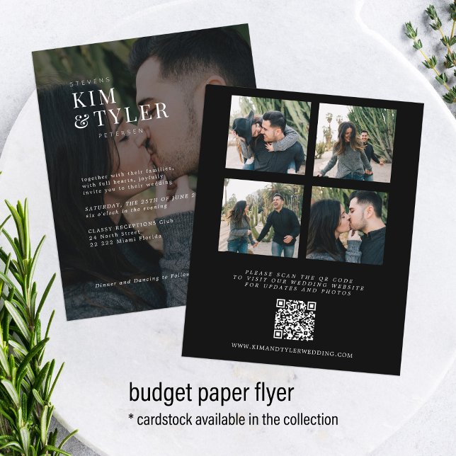 Modern budget photo QR code wedding invitation Flyer (Creator Uploaded)