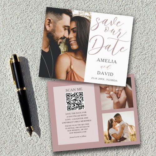 Modern Budget Save Our Date Photo Wedding 