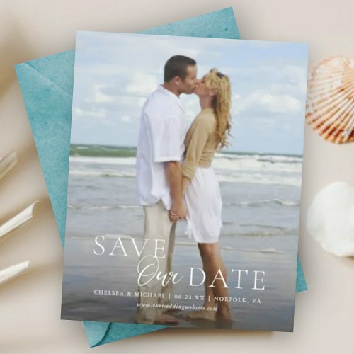 Modern Budget Save Our Date Vertical Photo