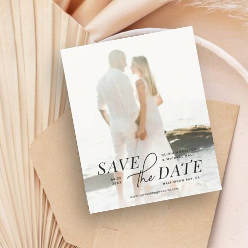Modern Budget Save the Date Text over Photo