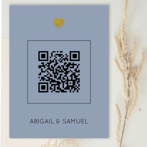 Modern  Budget Wedding Invitation with QR Code  