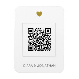 Modern Budget Wedding Invitation with QR Code Magnet