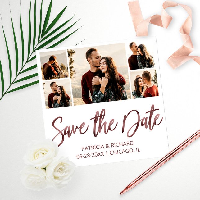 Modern Budget Wedding Save The Date Photo Collage (Creator Uploaded)