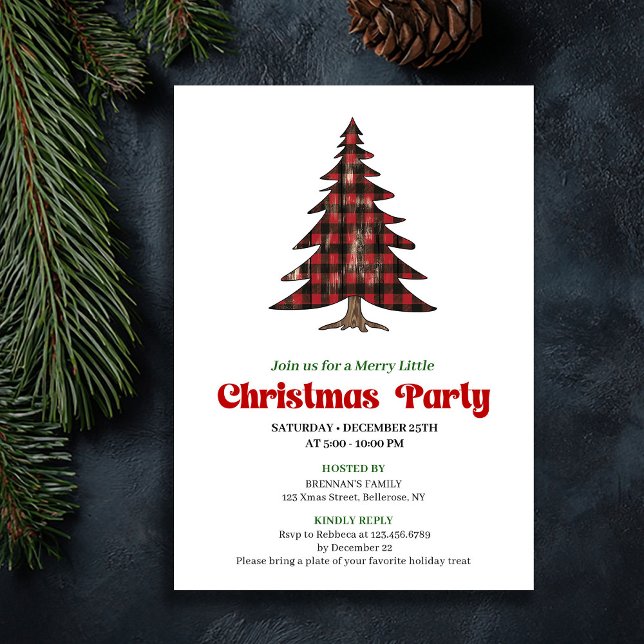 Modern Buffalo Christmas Party Digital Invitation (Modern Buffalo Christmas Party Digital Invitation)