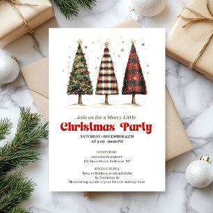 Modern buffalo plaid Christmas tree printable Invitation