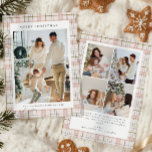 Modern Buffalo Plaid Photo collage Christmas   Holiday Card<br><div class="desc">Modern Festive Photo collage Christmas HolidayCard</div>