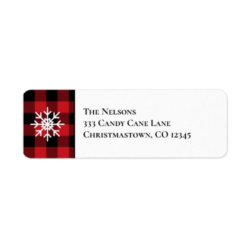 Modern Buffalo Plaid Return Address Label