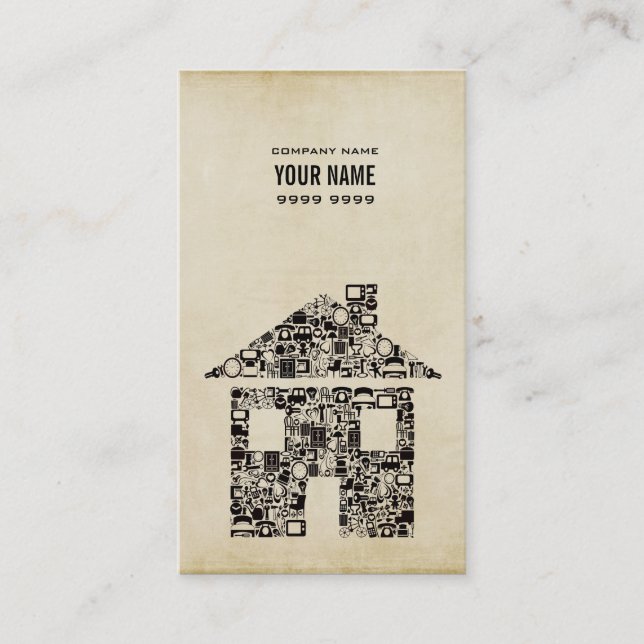 Modern Builder Construction Template Business Card (Front)