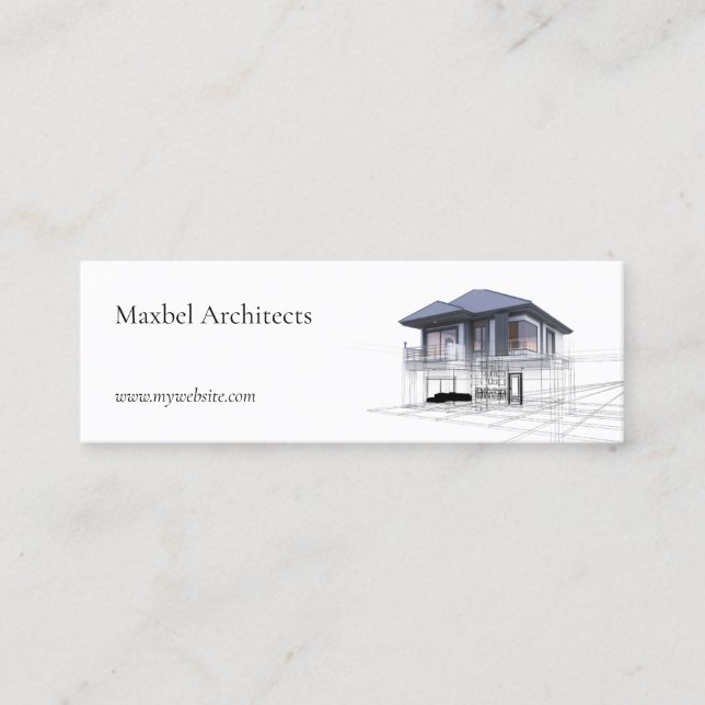 Modern Builders Architects Real Estate Property Mini Business Card (Front)