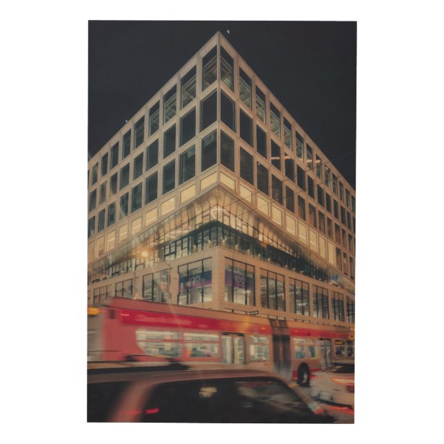 Modern Building Cityscape  Wood Wall Art (Front)