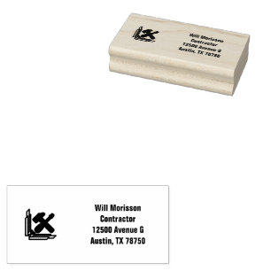 Modern Building Construction Golden & Black Rubber Stamp