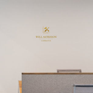 Modern Building Construction Golden & Black Wall Decal