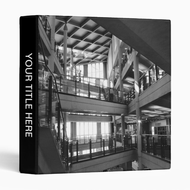 Modern Building Interior 3 Ring Binder (Front/Spine)