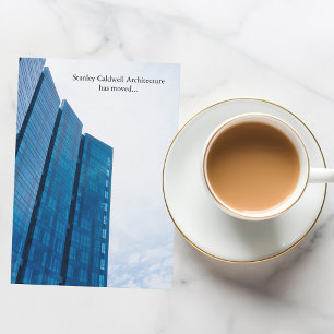 Modern Building Vertical Custom Business Moving Announcement
