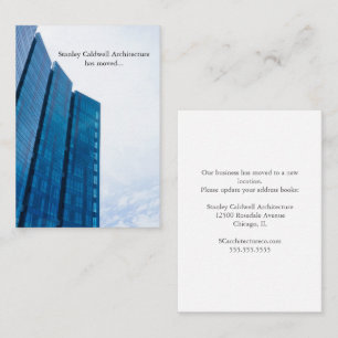 Modern Building Vertical Custom Business Moving Business Card