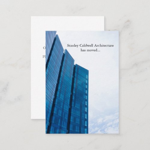 Modern Building Vertical Custom Business Moving Business Card