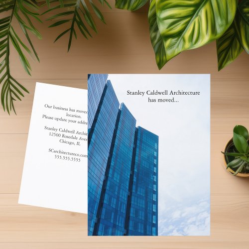 Modern Building Vertical Custom Business Moving Postcard