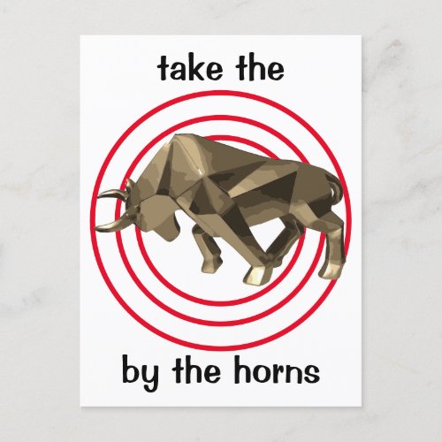 Modern  Bull Encouragement Postcard