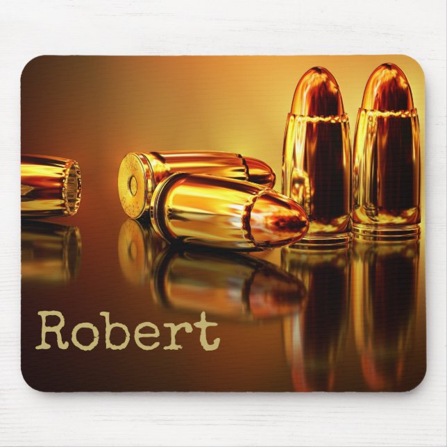 Modern Bullets Golden Masculine Mouse Pad (Front)