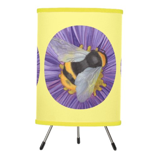 Modern Bumble Bee Watercolor Bedroom Tripod Lamp