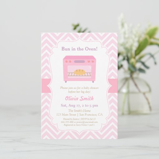 Modern Bun in the Oven Baby Shower Invitations | Zazzle