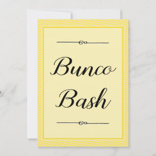 Modern Bunco Invite - Stylish Yellow Stripe