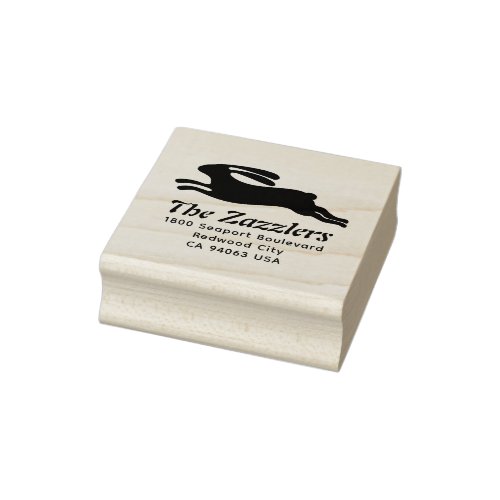  Modern Bunny Name And Return Address Rubber Stamp