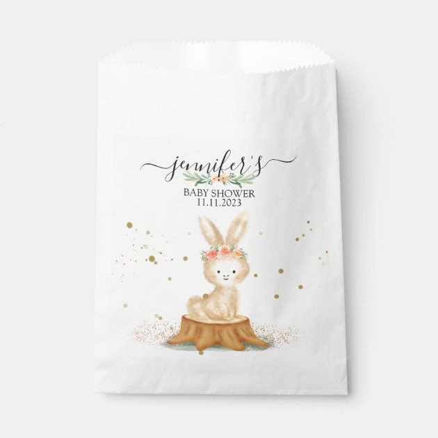 Modern Bunny Rabbit wildlife farm forest animal Favor Bag