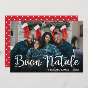 Modern Buon Natale Photo Holiday Card