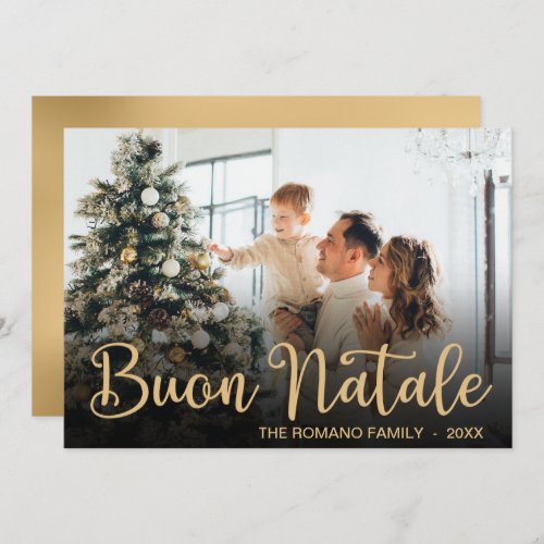 Modern Buon Natale Photo Holiday Card