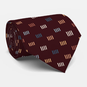 Modern Burgundy Abstract Art Seamless Pattern Neck Tie