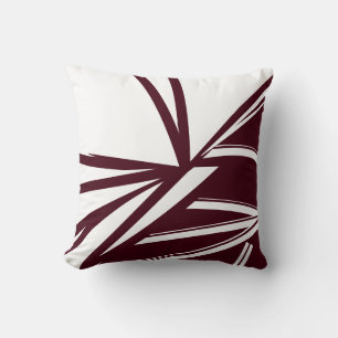 Modern Burgundy Abstract Throw Pillow