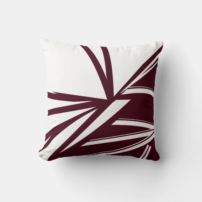 Modern Burgundy Abstract Throw Pillow (Front)