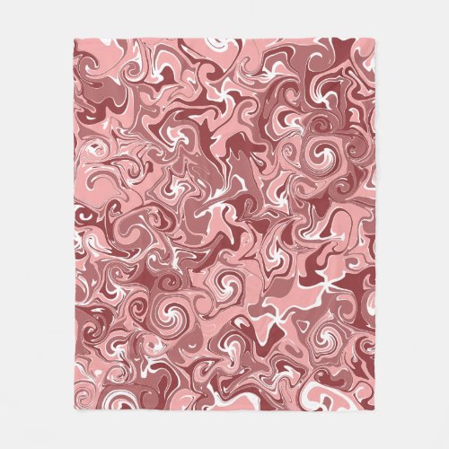Modern Burgundy Blush Pink Swirl Art Fleece Blanket