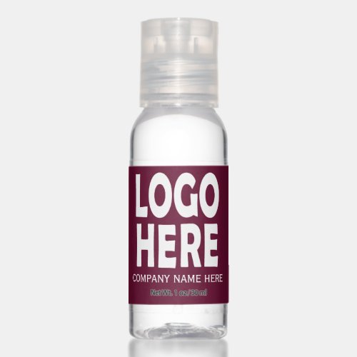 Modern burgundy business custom logo promotional hand sanitizer