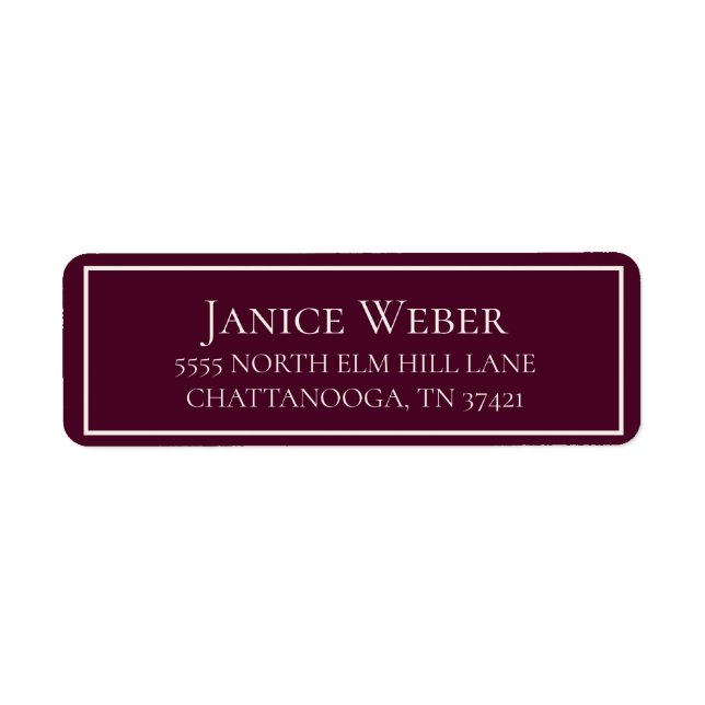 Modern Burgundy Cream Label (Front)