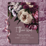 Modern Burgundy & Cream Peonies Floral Wedding Invitation<br><div class="desc">Make a statement with our stunning wedding invitations featuring hyper-realistic burgundy and cream white peonies, lilies, hydrangeas, and a beautiful array of mauve, white, and purple flowers, elegantly nestled amidst deep green foliage. With a background in dusty mauve, our design sets the perfect tone for your romantic celebration. Our modern...</div>