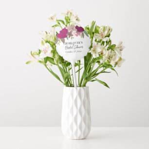 Modern Burgundy Garden Flowers Bridal Shower  Balloon