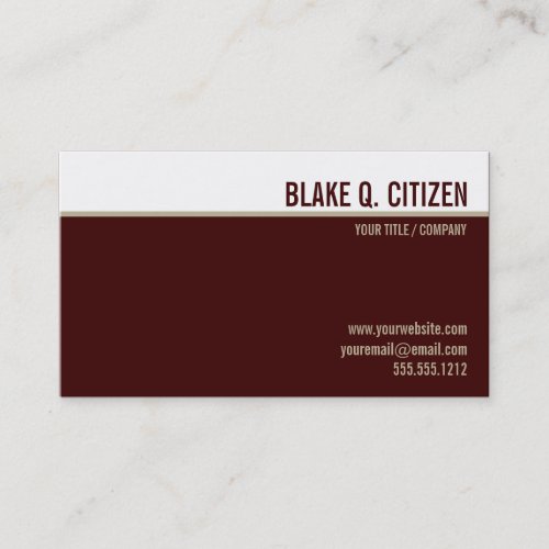 Modern burgundy  gold business card
